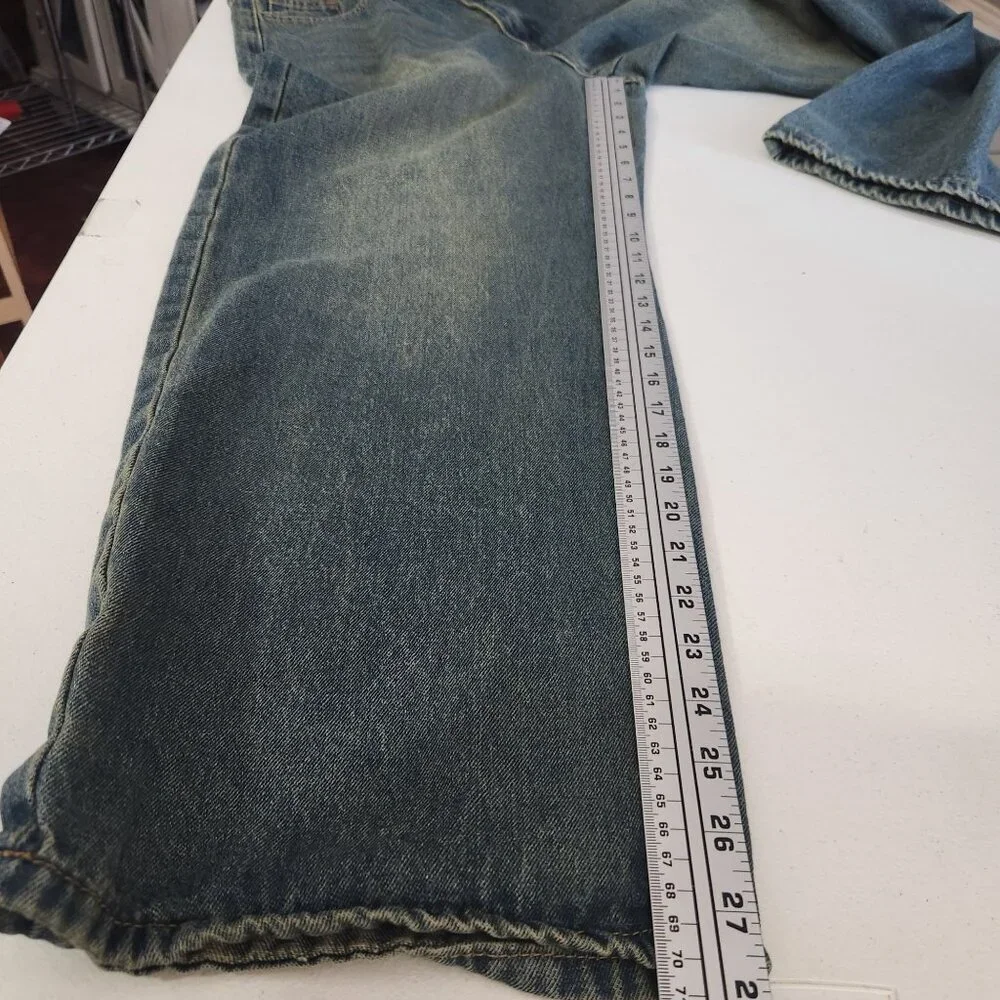 Vintage Mid-Wash Relaxed FitDenim Jeans Straight Leg Unisex Casual Style Medium